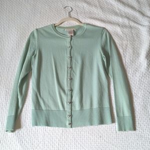 Tiffany Blue Crystal Buttoned Cardigan